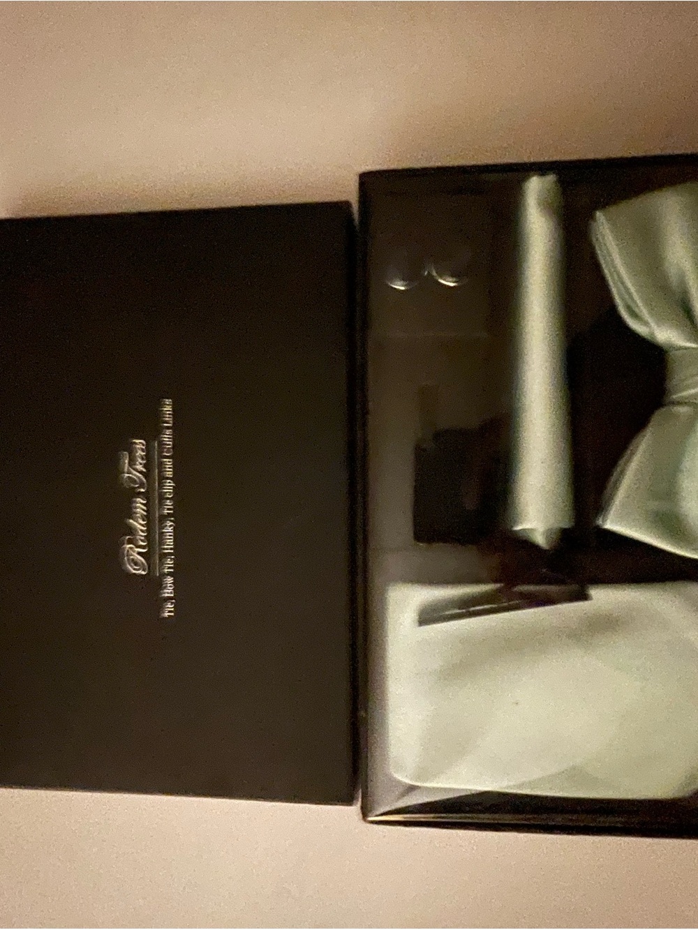 Light Sage Green Silk Bow Tie and Pocket Square Set